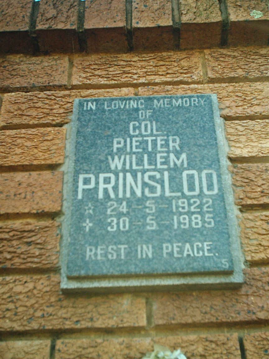 PRINSLOO Pieter Willem 1922-1985