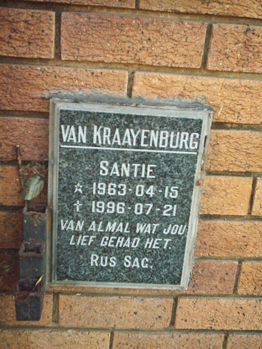 KRAAYENBURG Santie, van 1963-1996