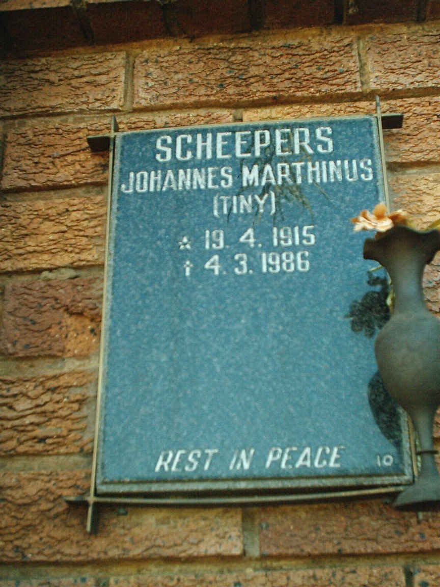 SCHEEPERS Johannes Marthinus 1915-1986