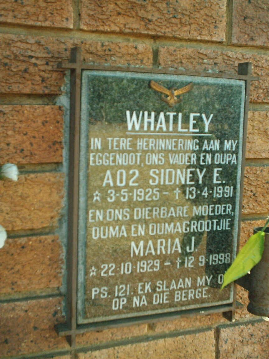 WHATLEY Sidney E. 1925-1991 &amp; Maria J. 1929-1998