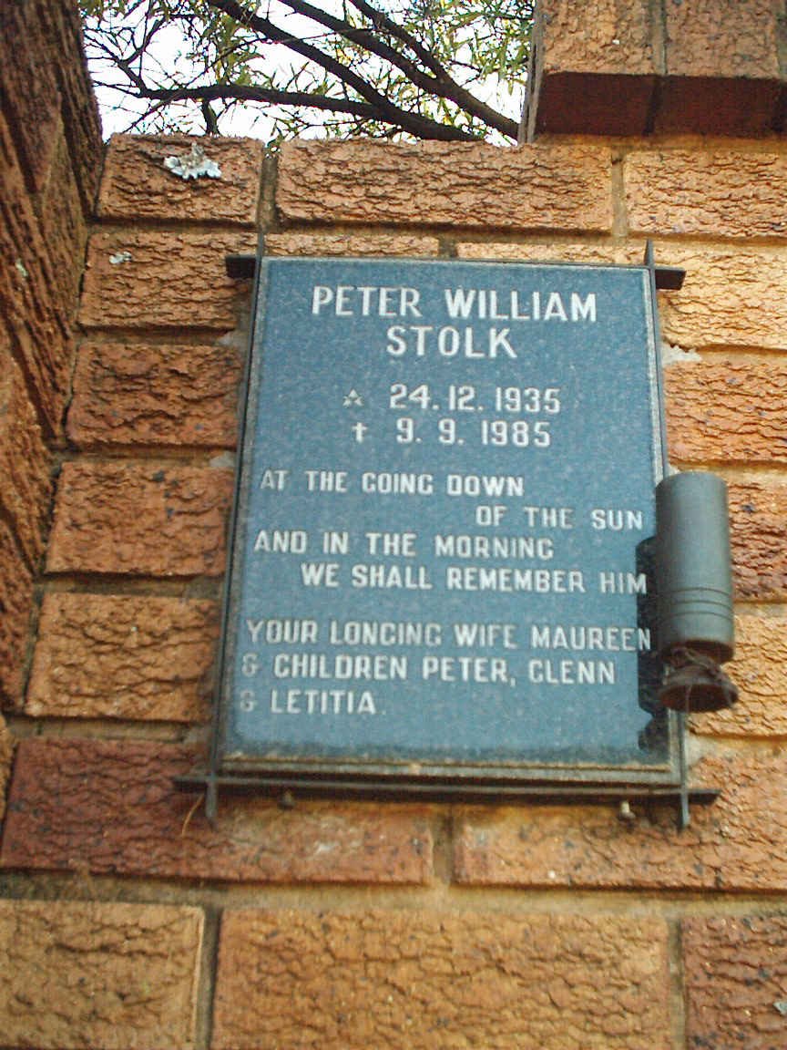 STOLK Peter William 1935-1985