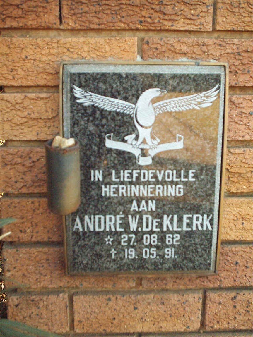 KLERK Andre W., de 1962-1991
