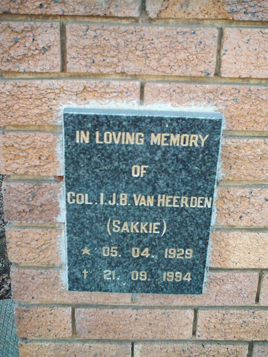 HEERDEN I.J.B., van 1929-1994