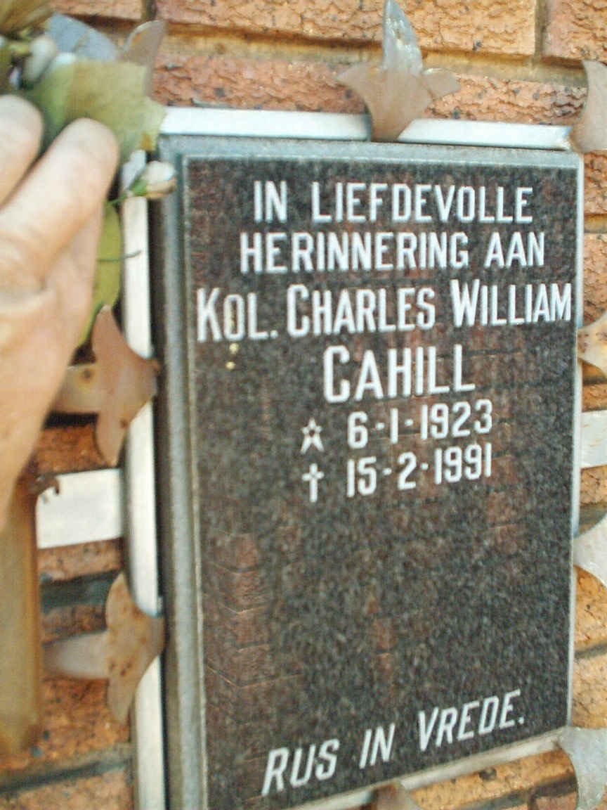 CAHILL Charles William 1923-1991