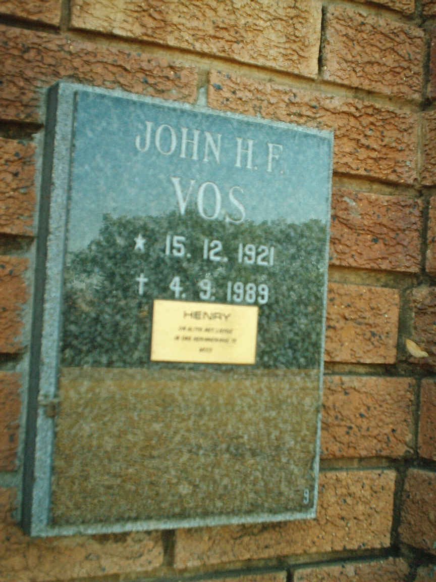 VOS John H.F. 1921-1989
