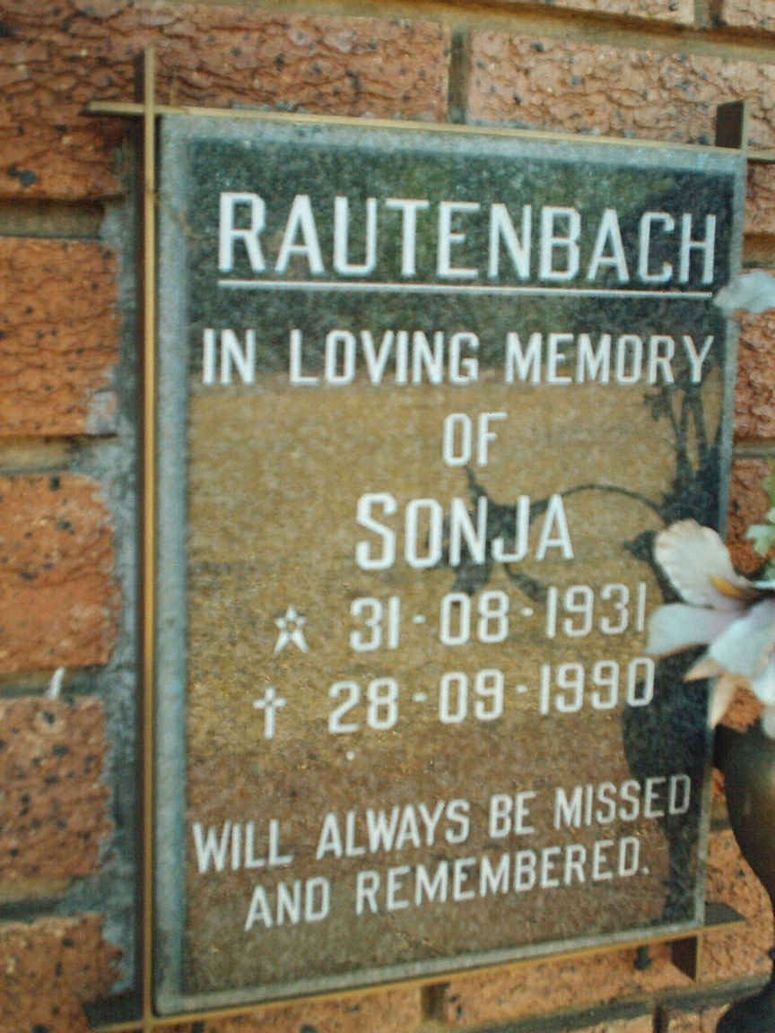 RAUTENBACH Sonja 1931-1990