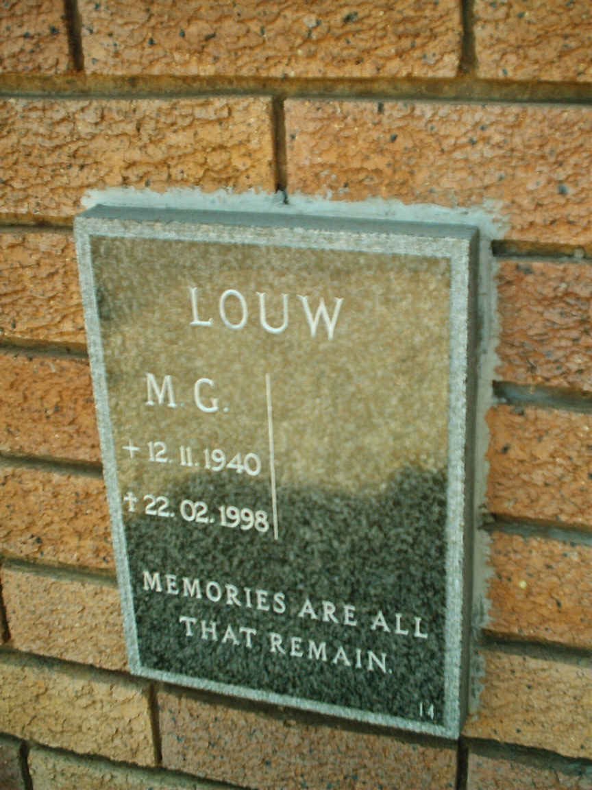 LOUW M.G. 1940-1998