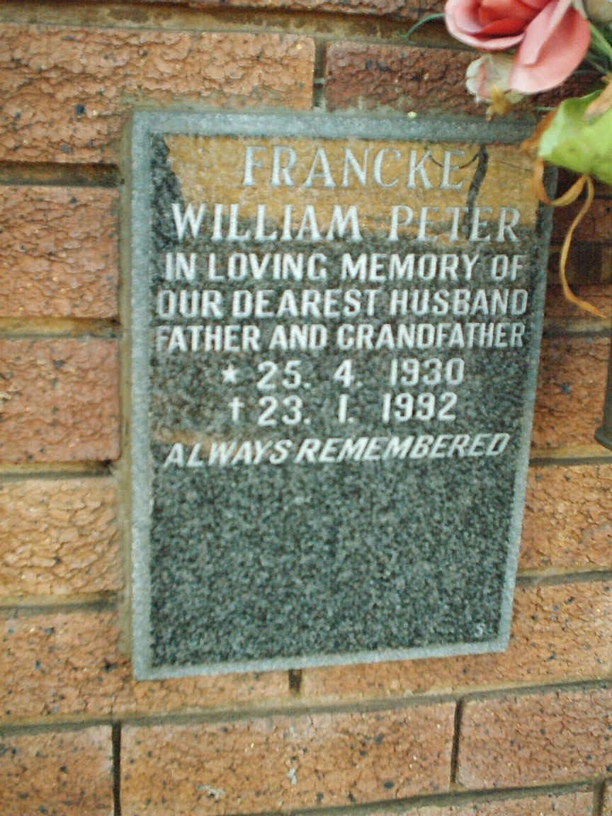FRANKE William Peter 1930-1992