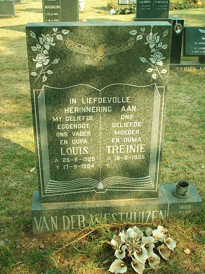 WESTHUIZEN Louis 1929-1994, van der &amp; Treinie 1935-