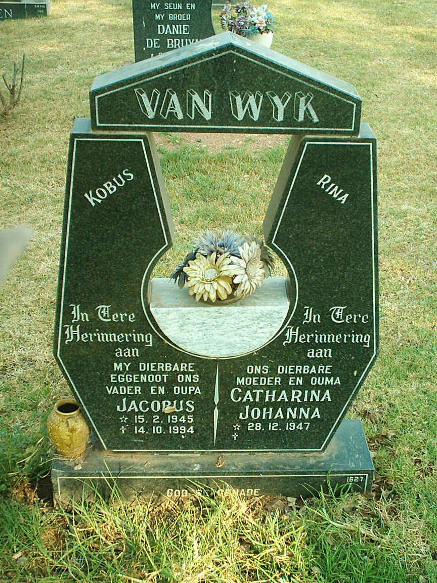 WYK Jacobus, van 1945-1994 &amp; Catharina Johanna 1947-