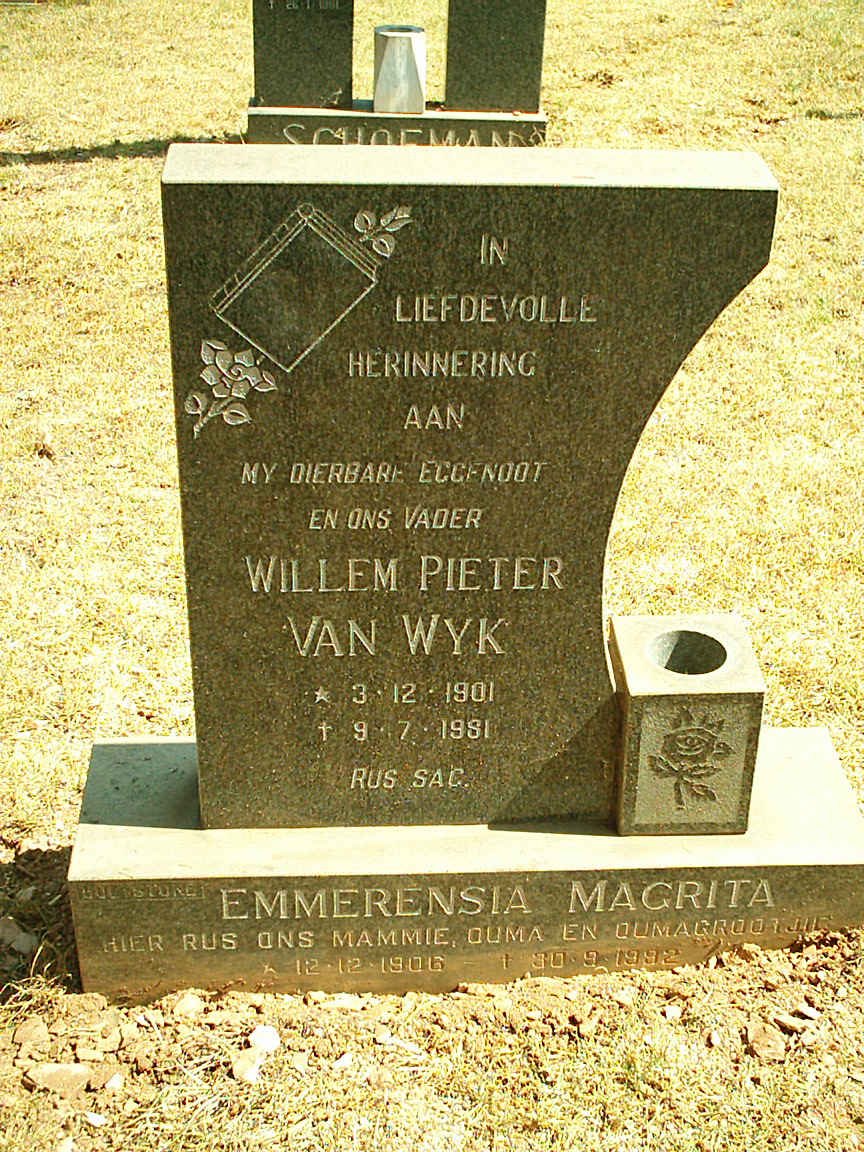 WYK Willem Pieter, van 1901-1981 &amp; Emmerensia Magrita 1906-1992