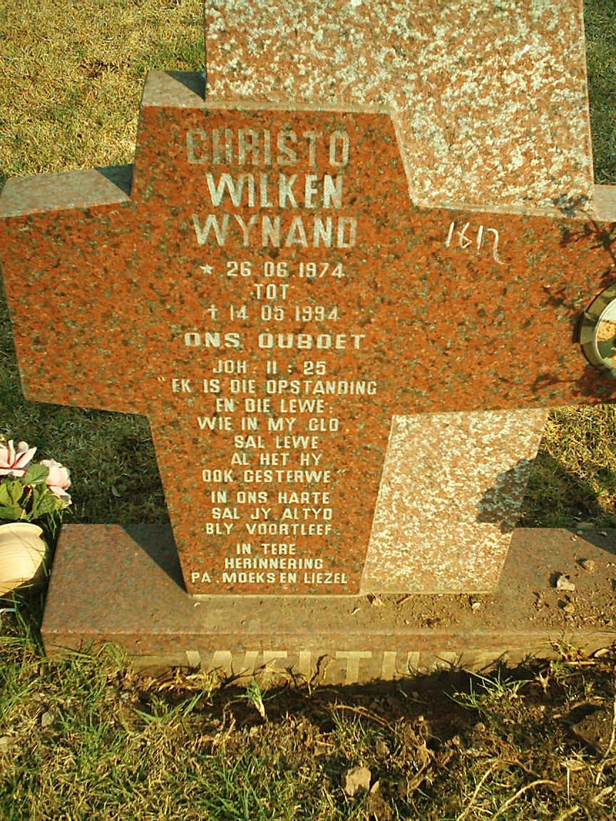 WELTHAGEN Christo Wilken Wynand 1974-1994