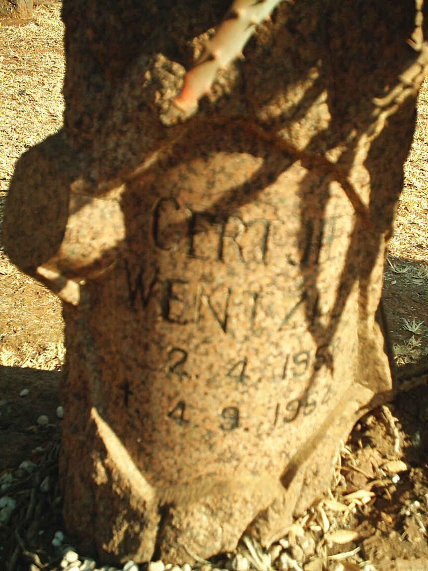 WENTZEL Gertjie 1958-1982