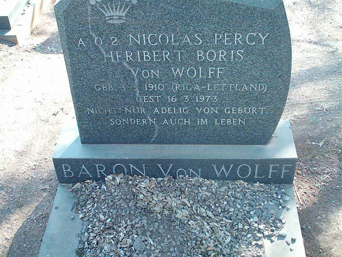 WOLFF Nicolas Percy Heribert Boris, von 1910-1973