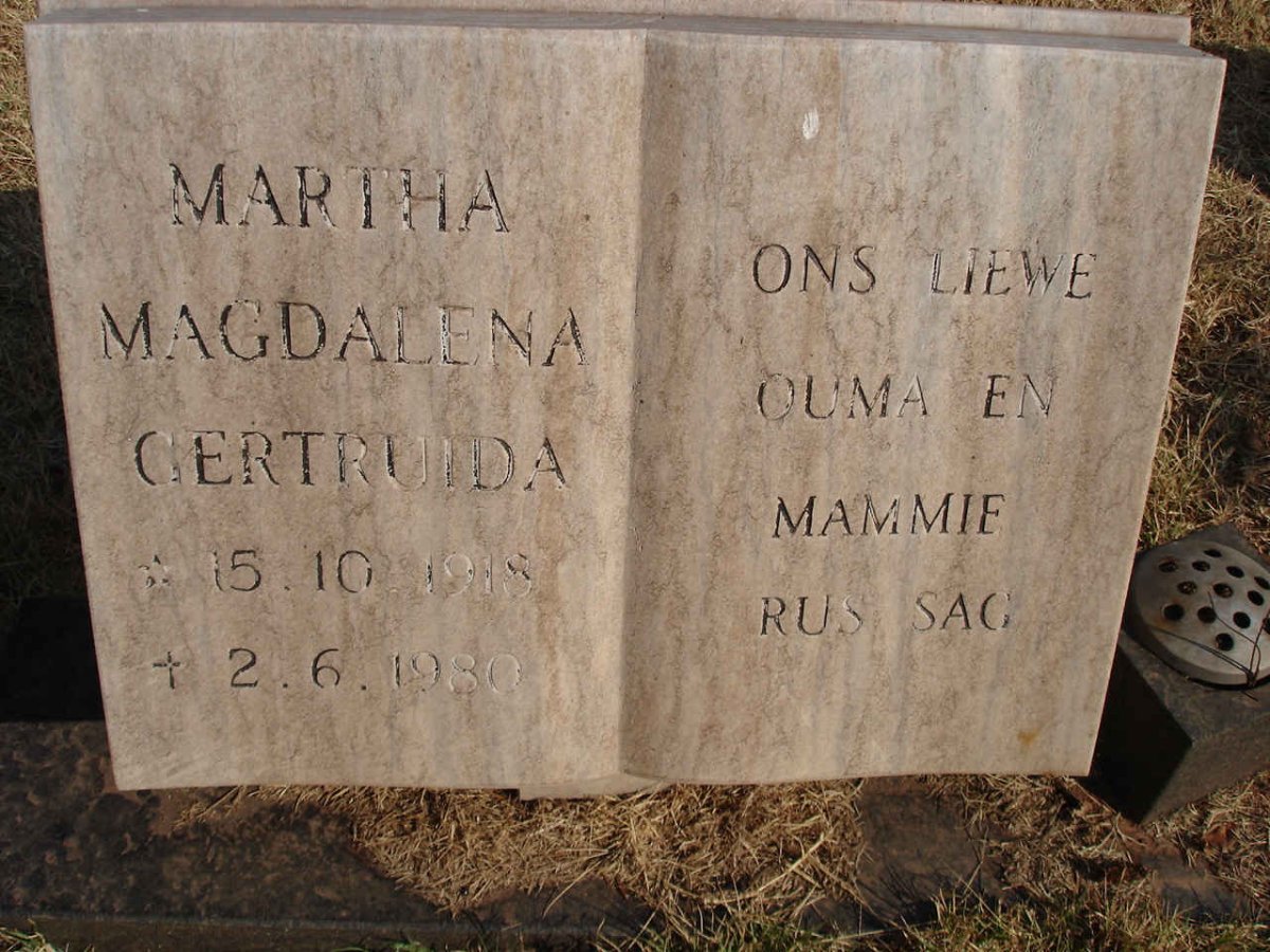 ? Martha Magdalena Gertruida 1918-1980