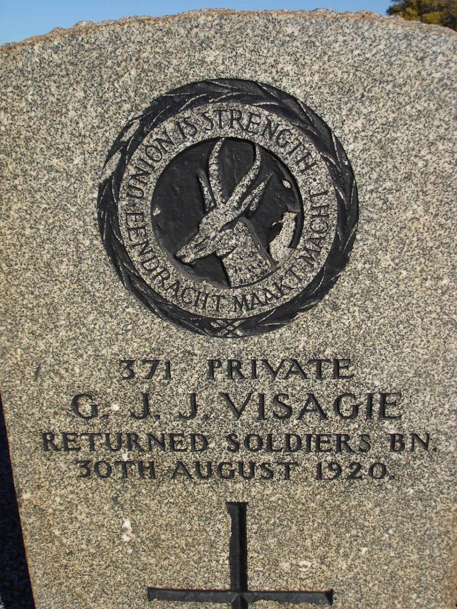 VISAGIE G.J.J. -1920