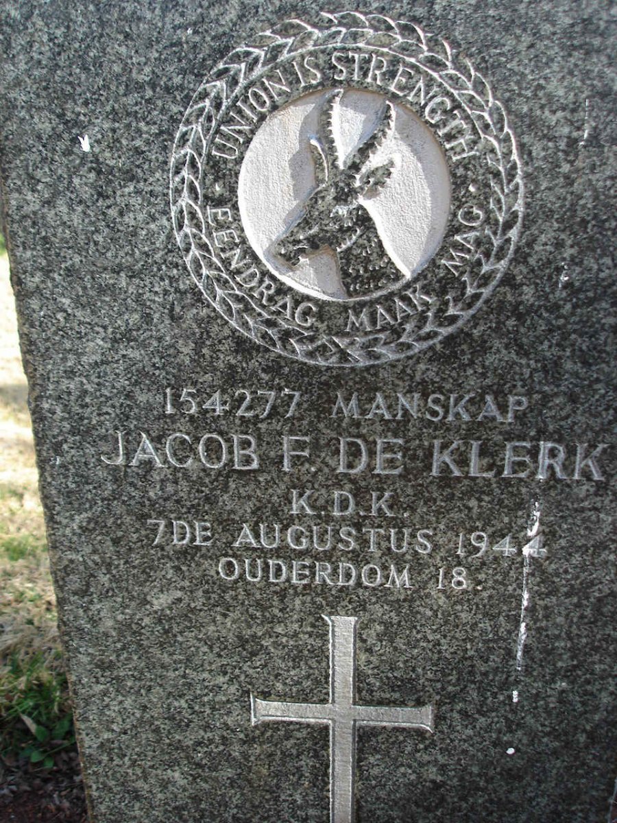 KLERK Jacob F., de -1944