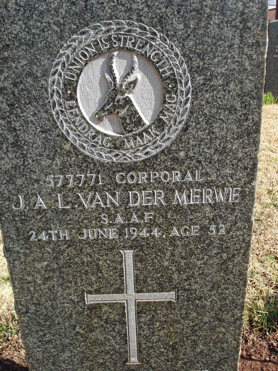 MERWE J.A.L., van der -1944