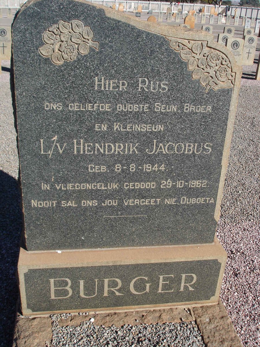 BURGER Hendrik Jacobus 1944-1962