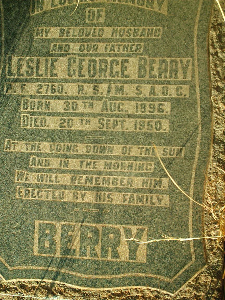 BERRY Leslie George 1896-1950