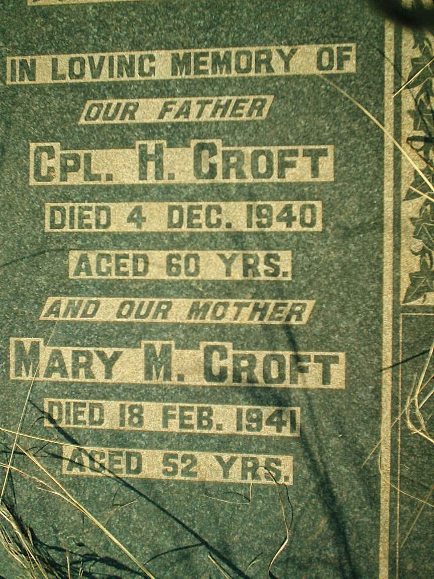 CROFT H. -1940 &amp; Mary M. -1941