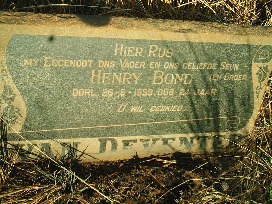 DEVENTER Henry Bond, van -1959