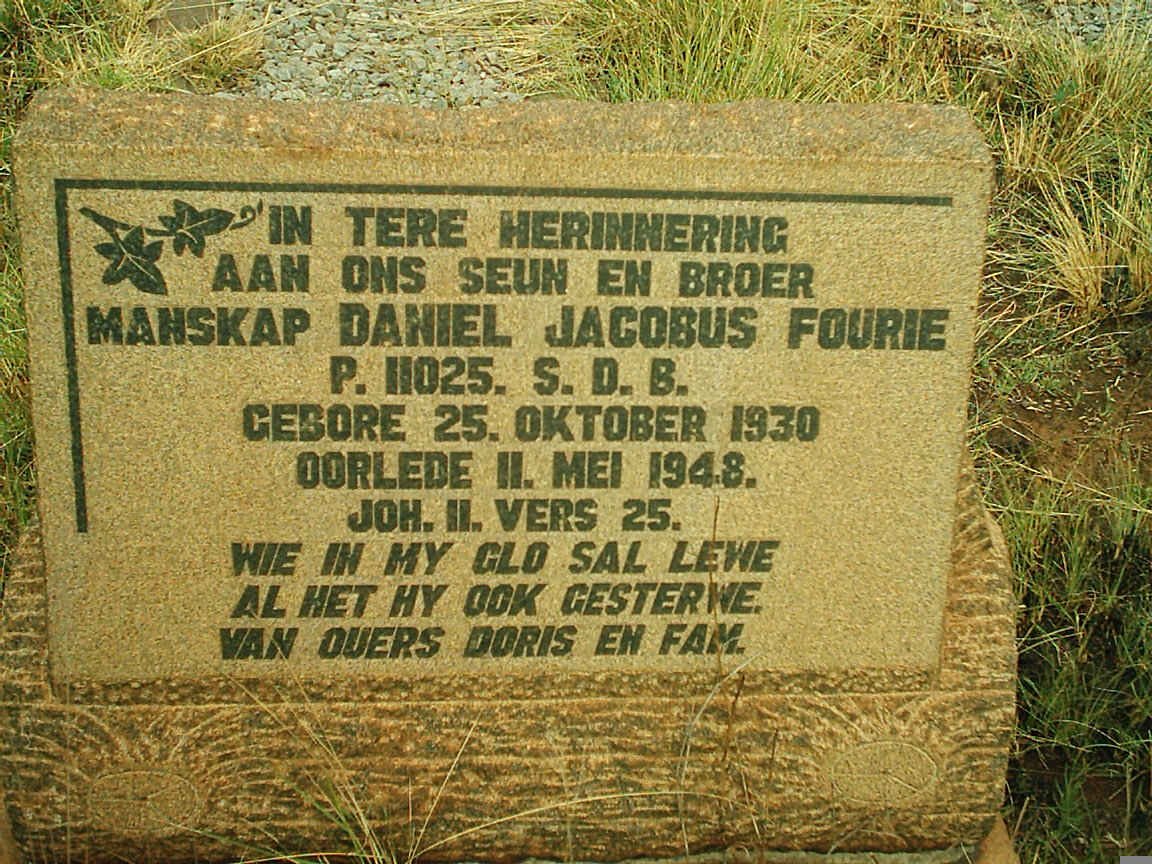 FOURIE Daniel Jacobus 1930-1948