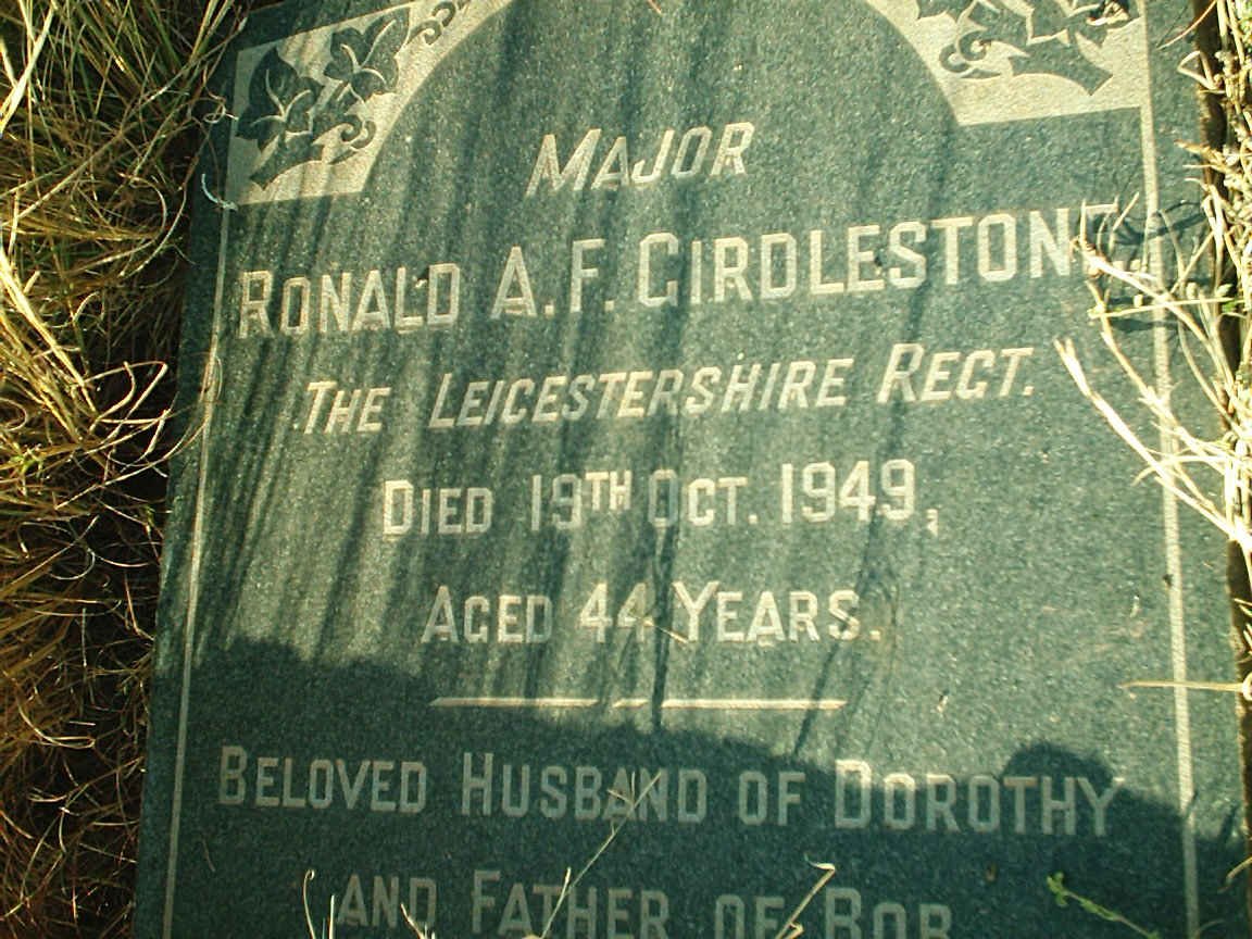 GIRDLESTONE Ronald A.F. -1949