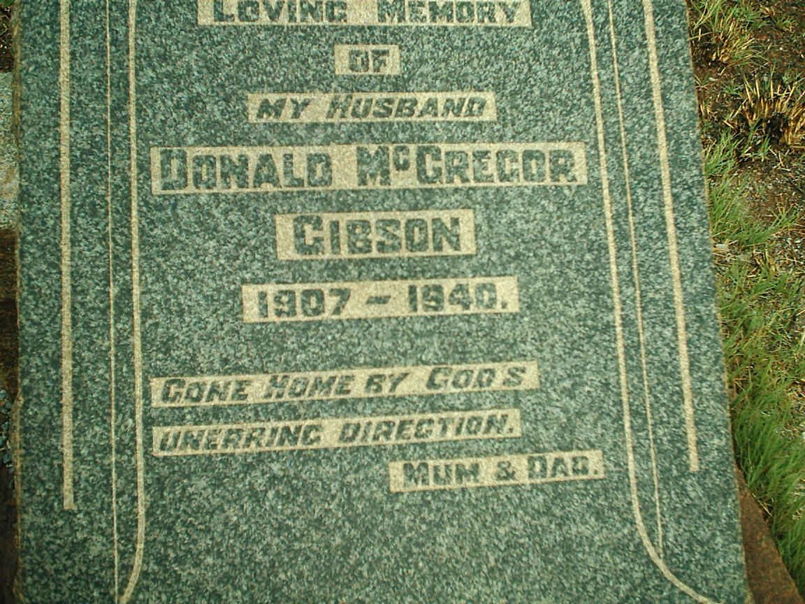 GIBSON Donald McGregor 1907-1940