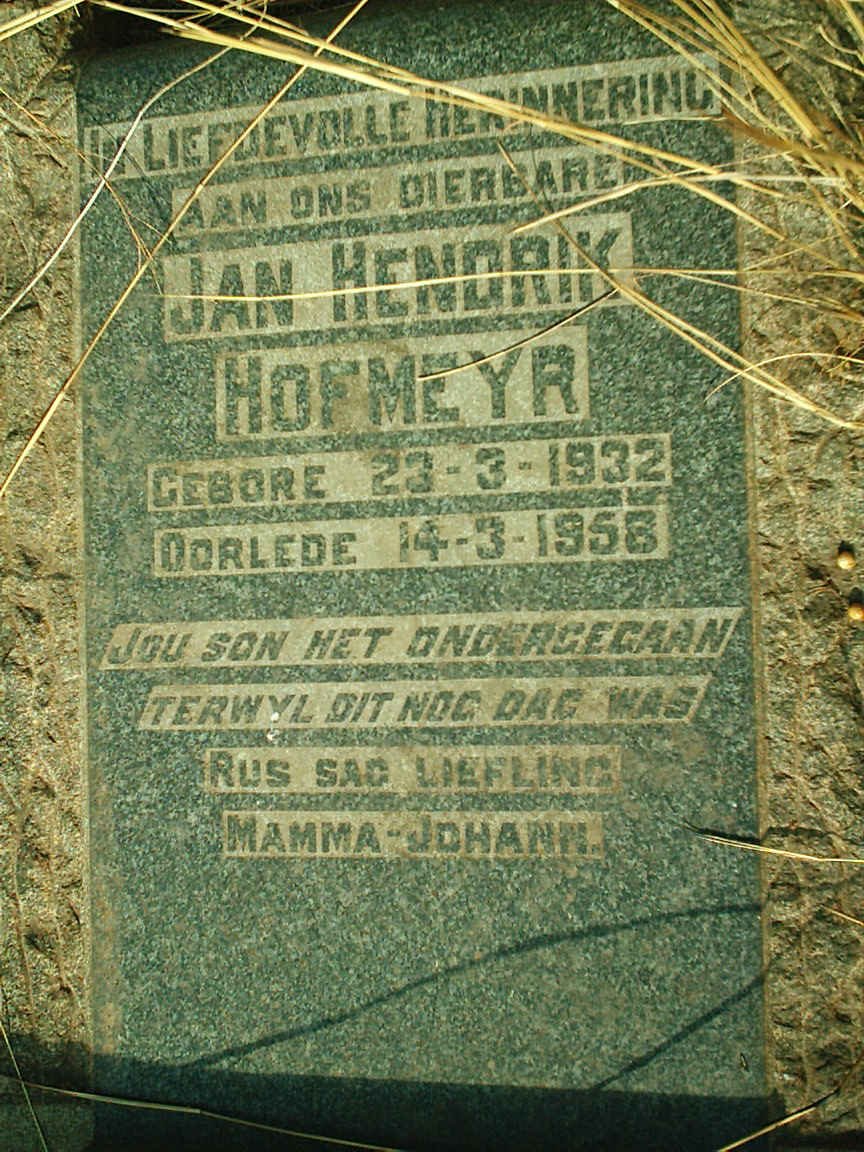 HOFMEYR Jan Hendrik 1932-1958
