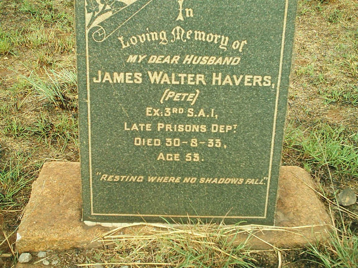 HAVERS James Walter -1933