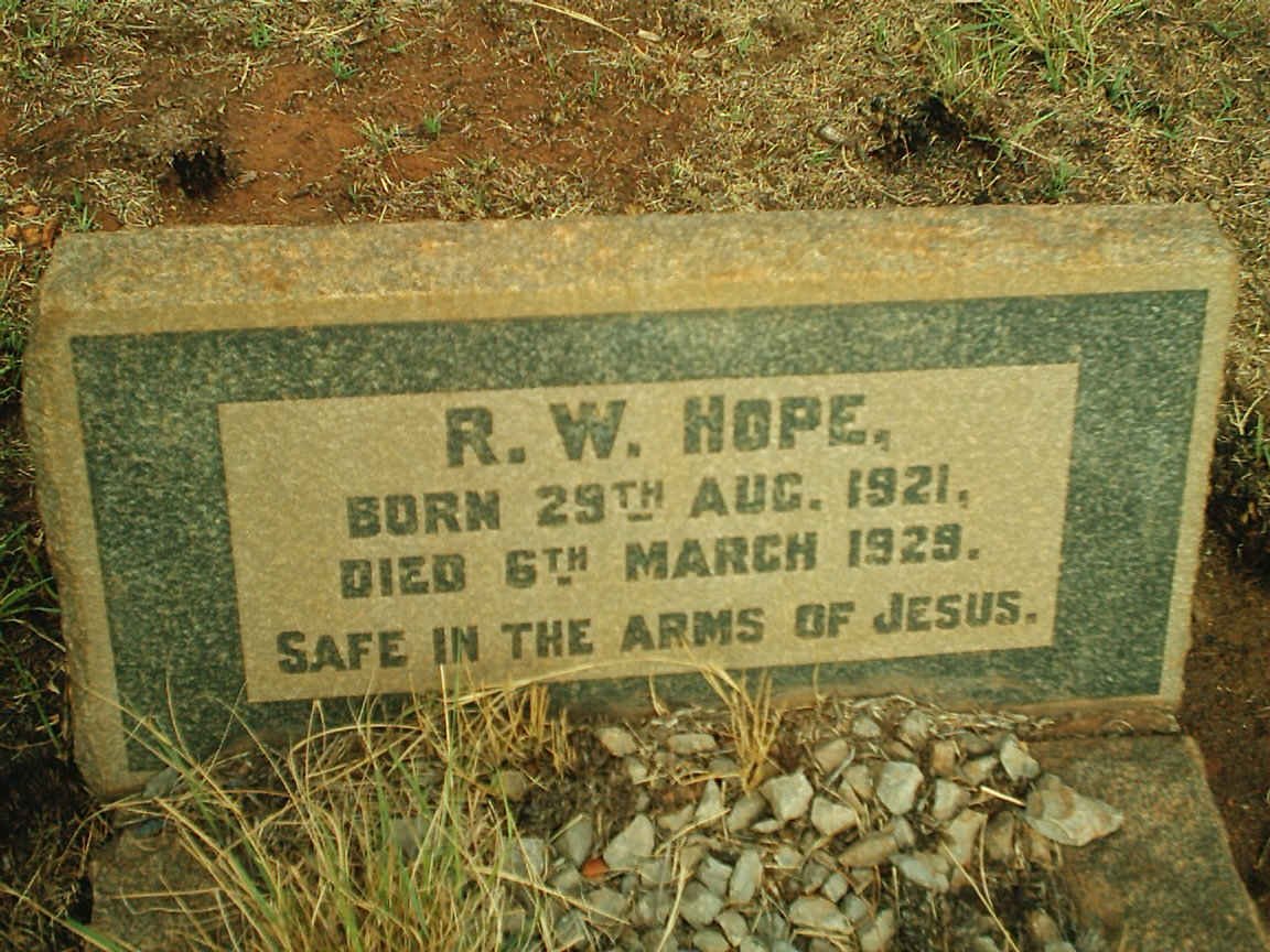HOPE R.W. 1921-1929