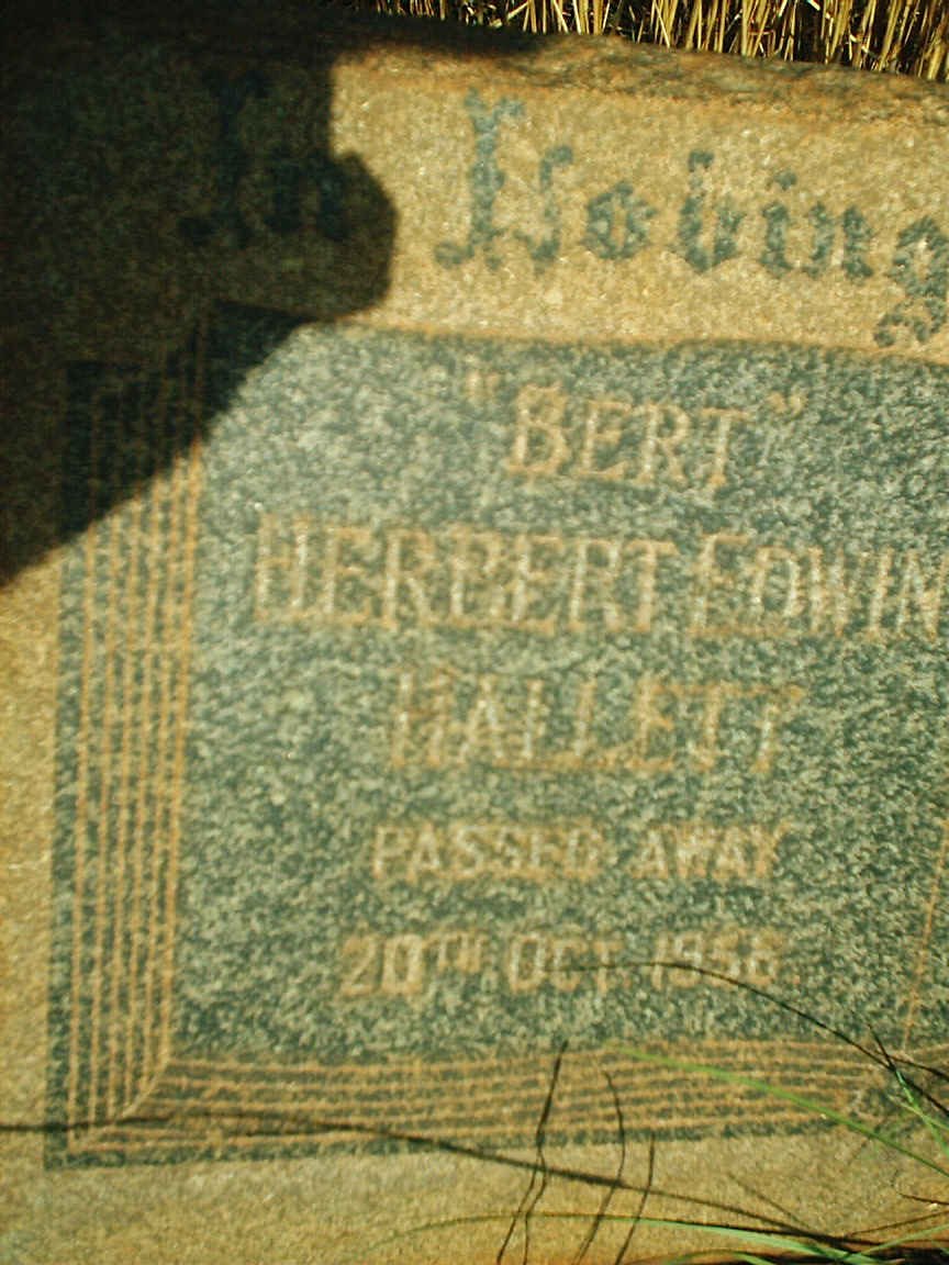 HALLETT Herbert Edwin -1956