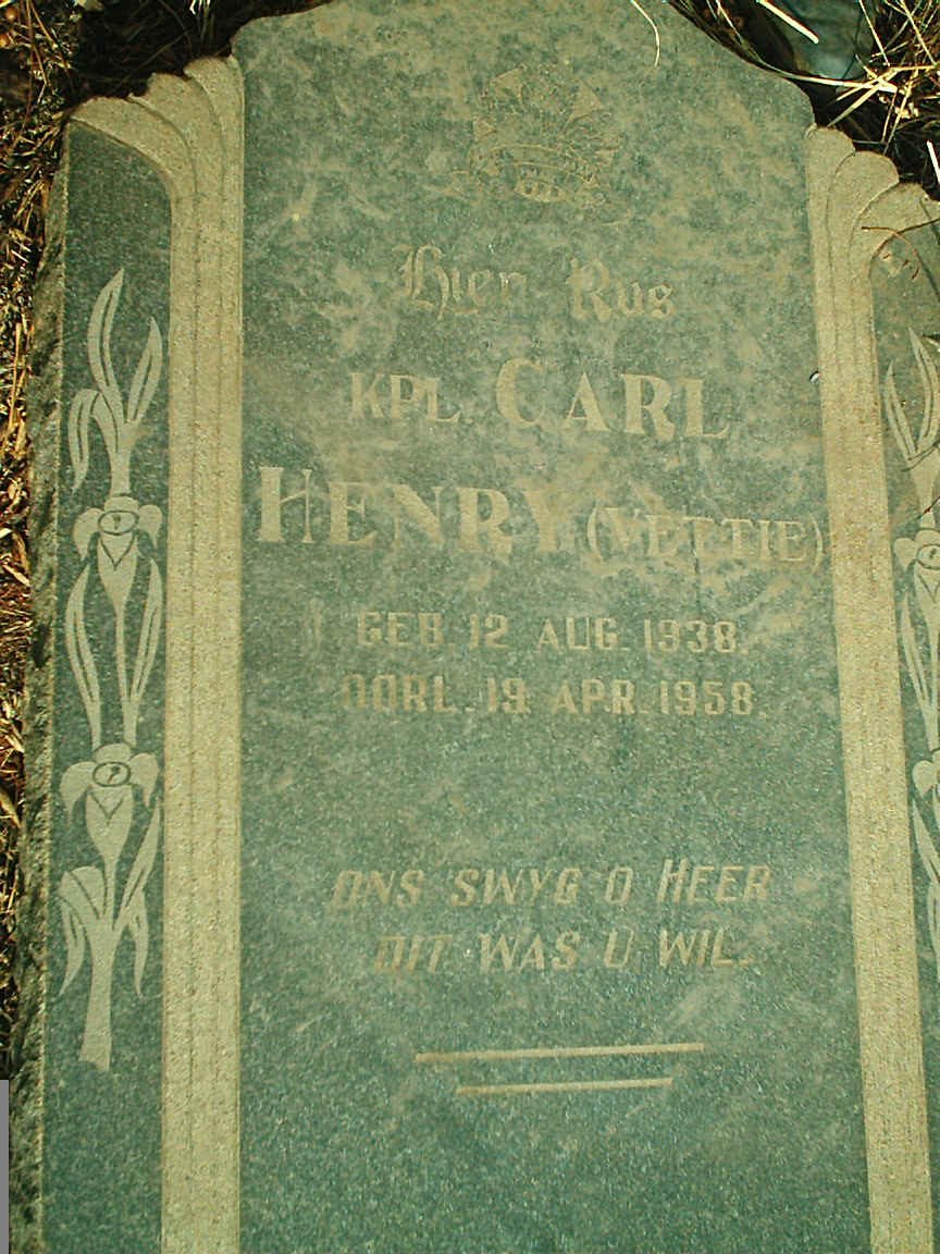 KLEYNHANS Carl Henry 1938-1958