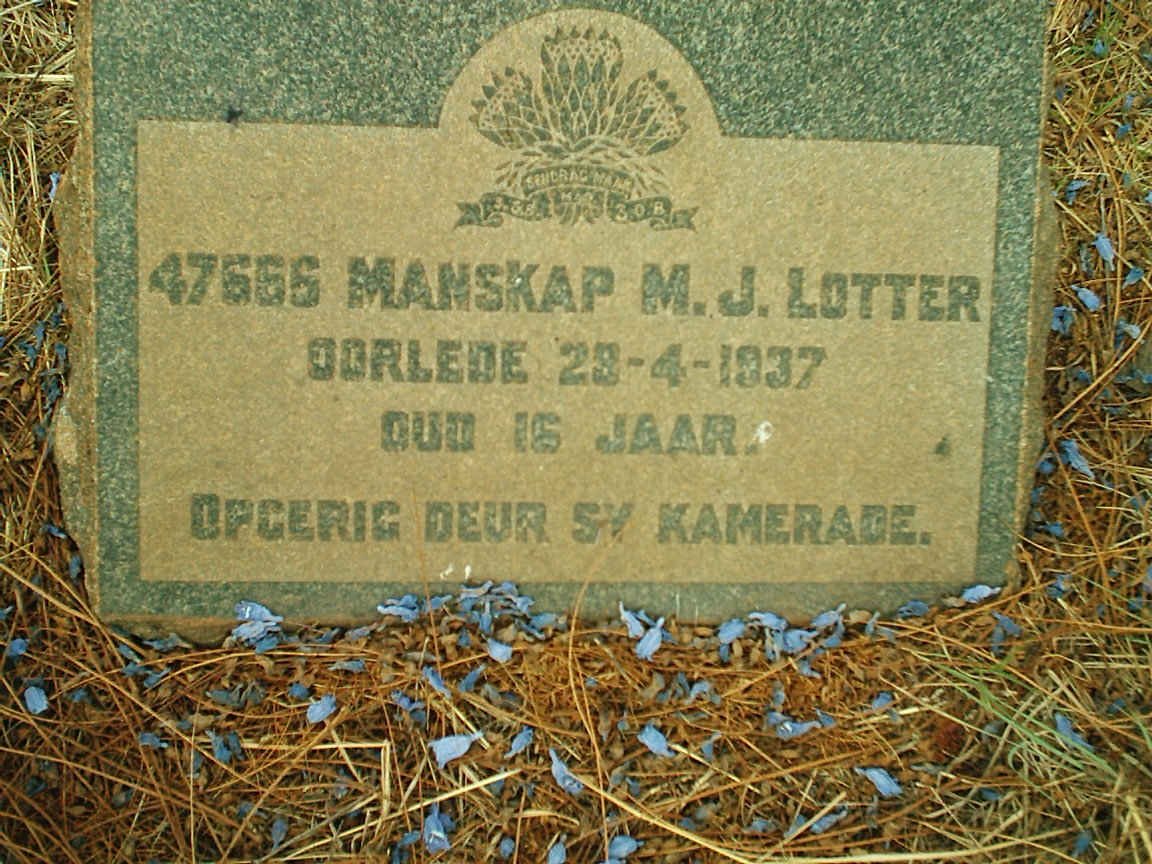 LOTTER M.J. -1937