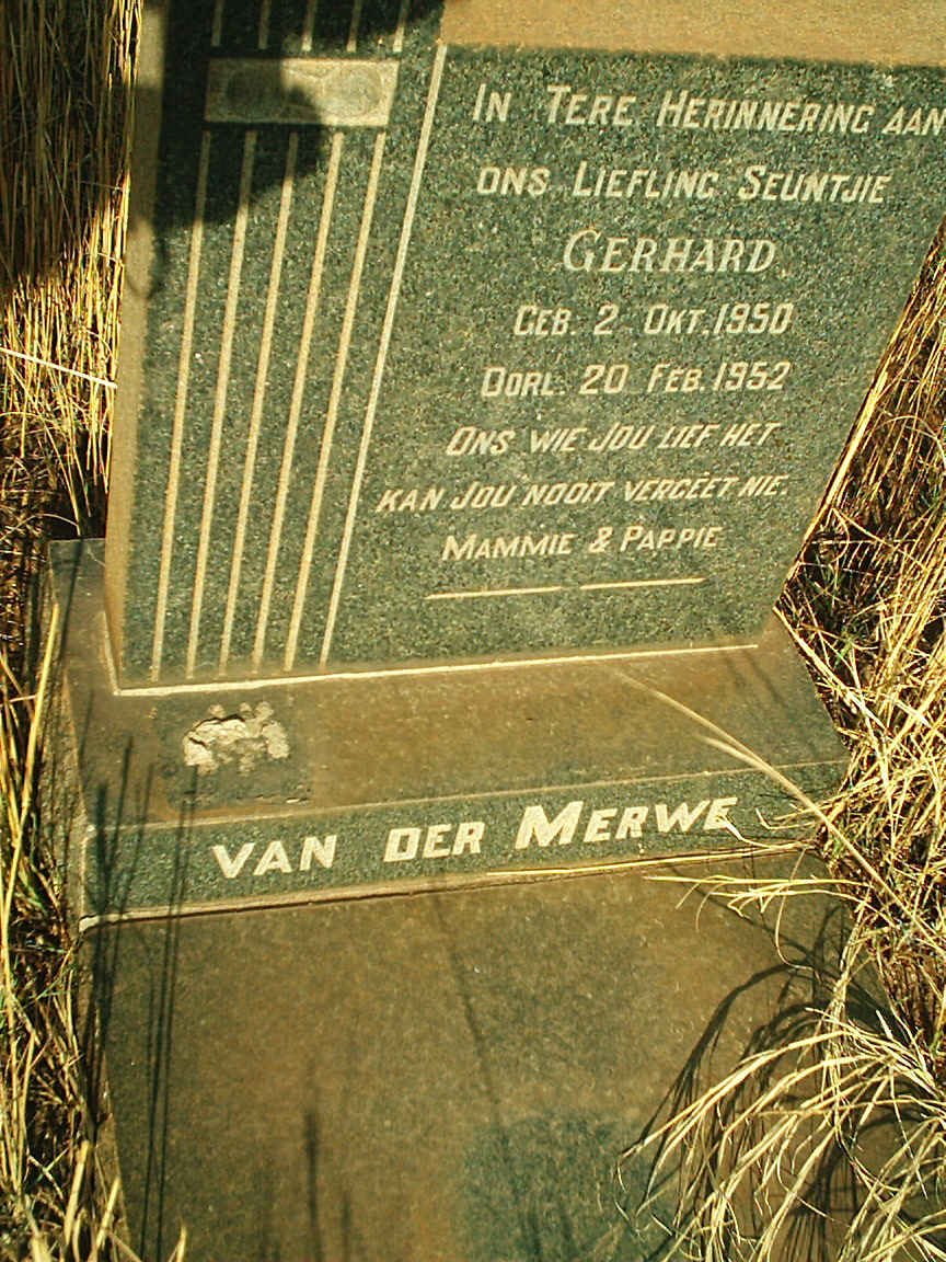 MERWE Gerhard, van der 1950-1952