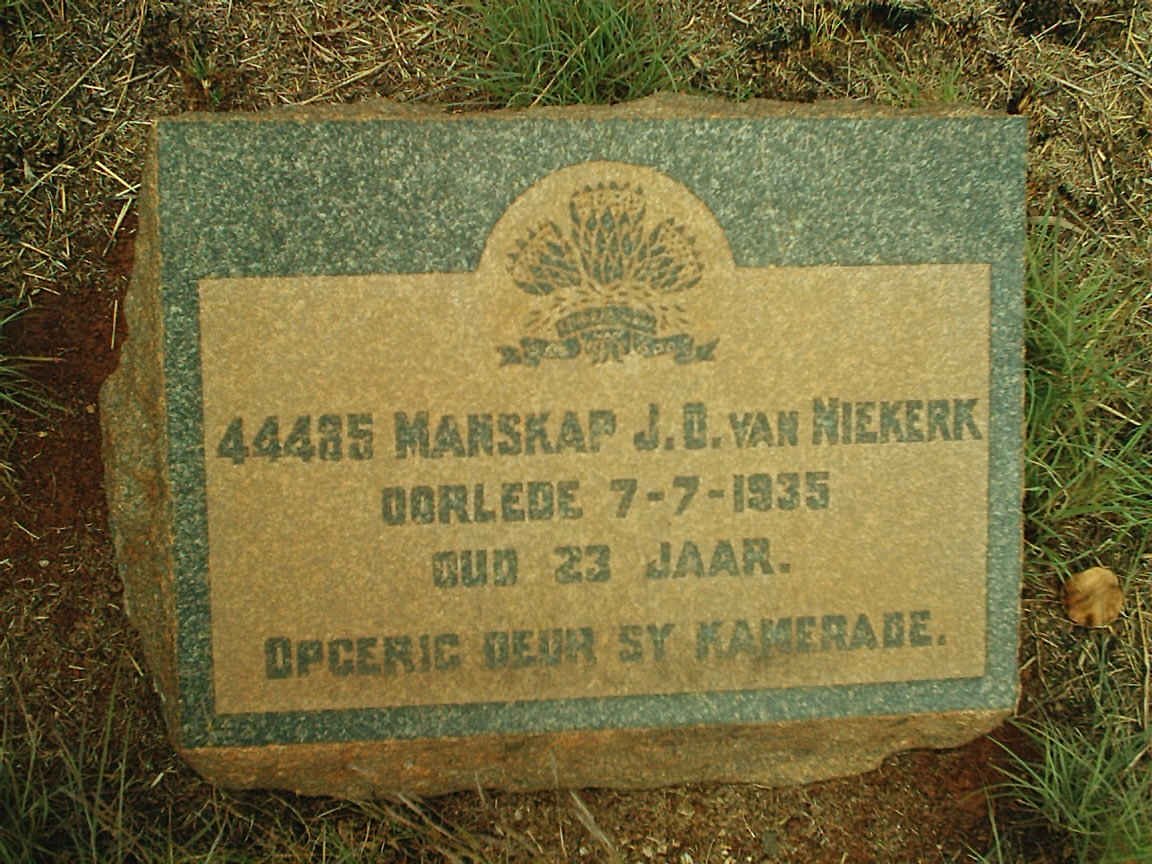 NIEKERK J.D., van -1935