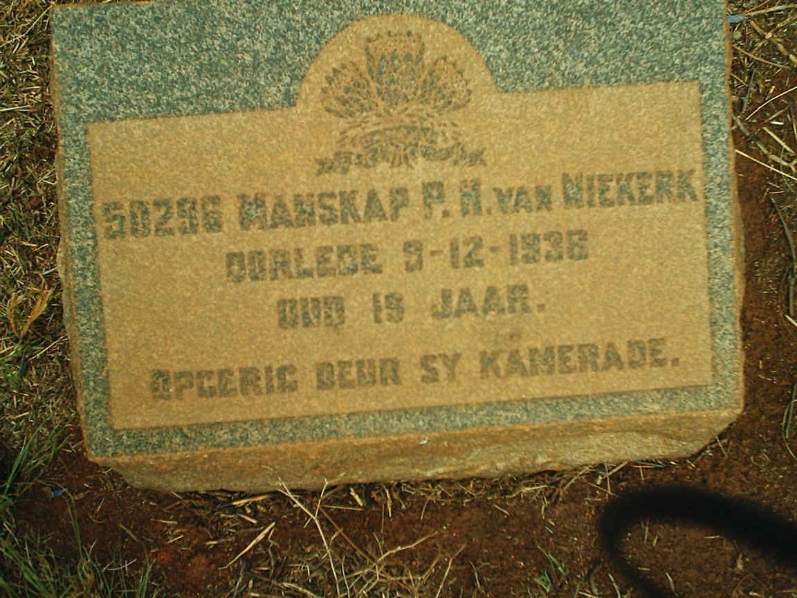 NIEKERK P.H., van -1936