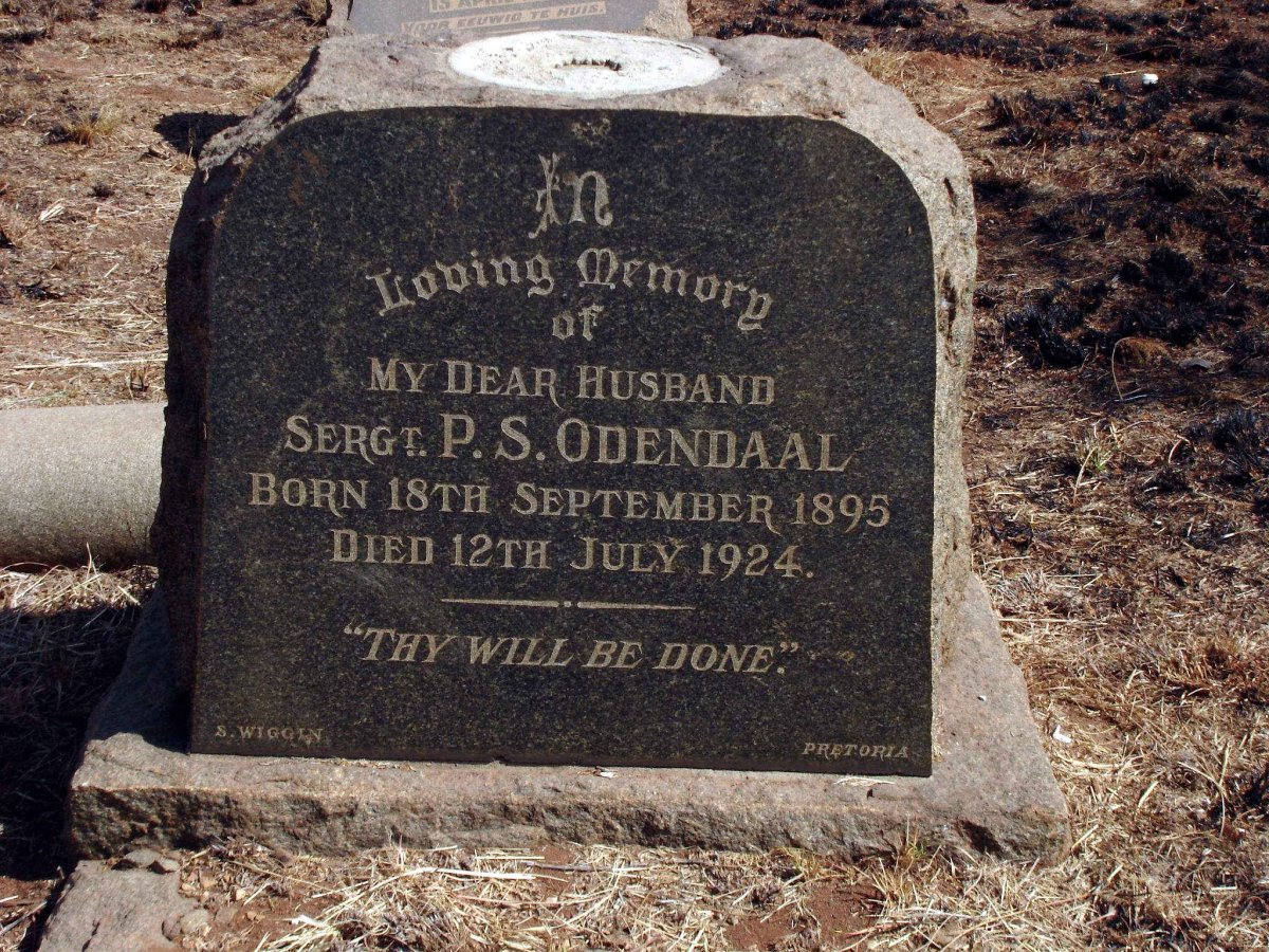 ODENDAAL P.S. 1895-1924