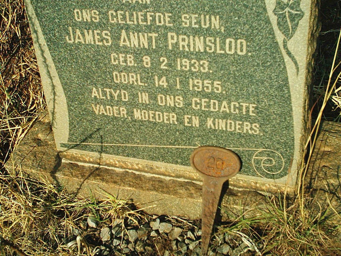 PRINSLOO James Annt 1933-1955