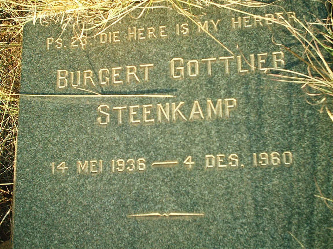 STEENKAMP Burgert Gottlieb 1936-1960