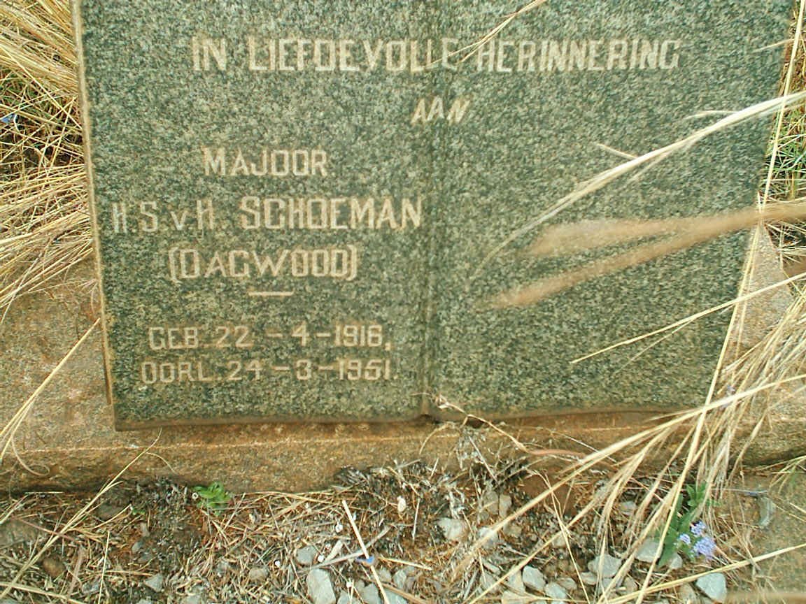 SCHOEMAN H.S.v.H. 1916-1951