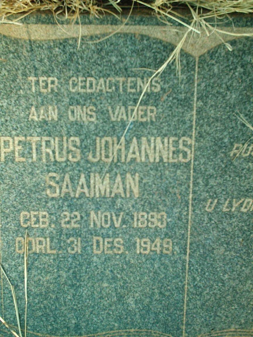 SAAIMAN Petrus Johannes 1893-1949