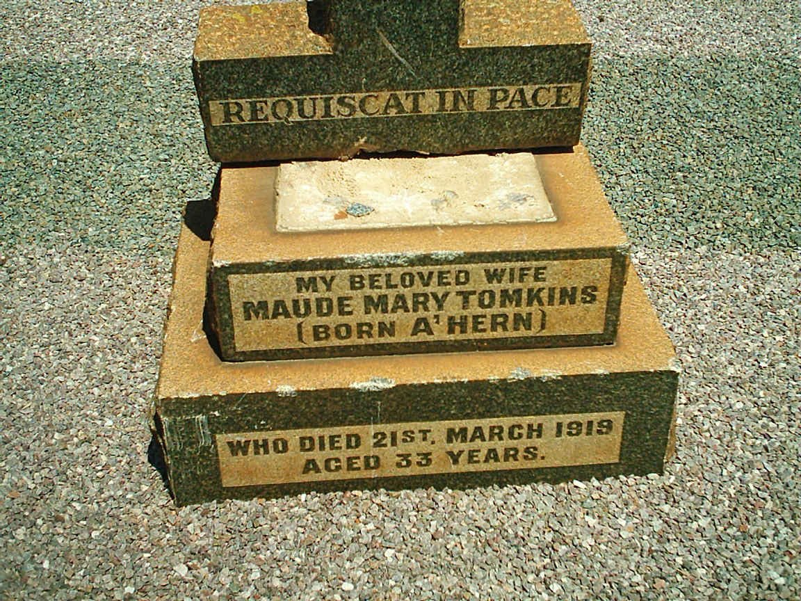 TOMKINS Maude Mary nee A'HERN -1919