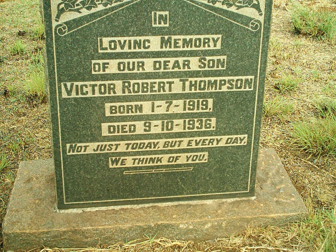 THOMPSON Victor Robert 1919-1936