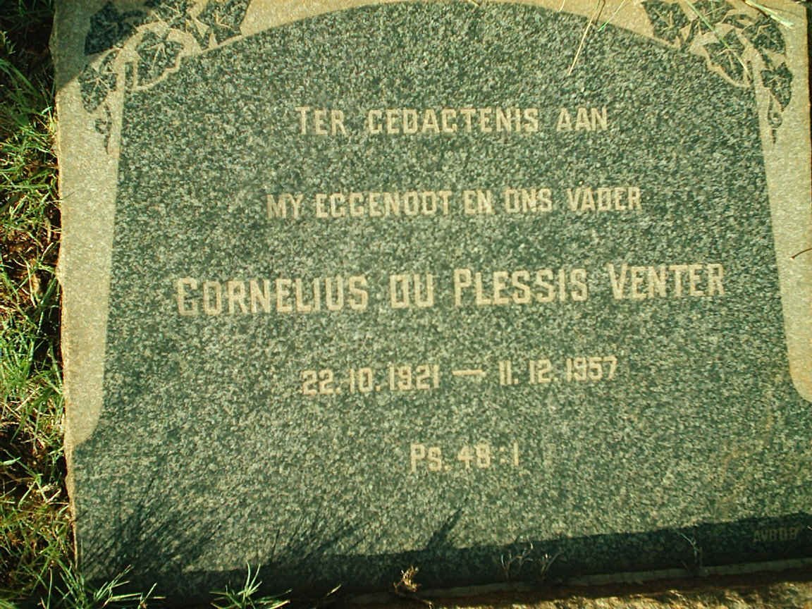 VENTER Cornelius du Plessis 1921-1957