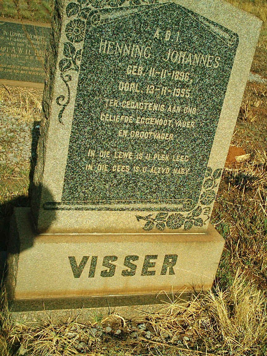 VISSER Henning Johannes 1896-1955