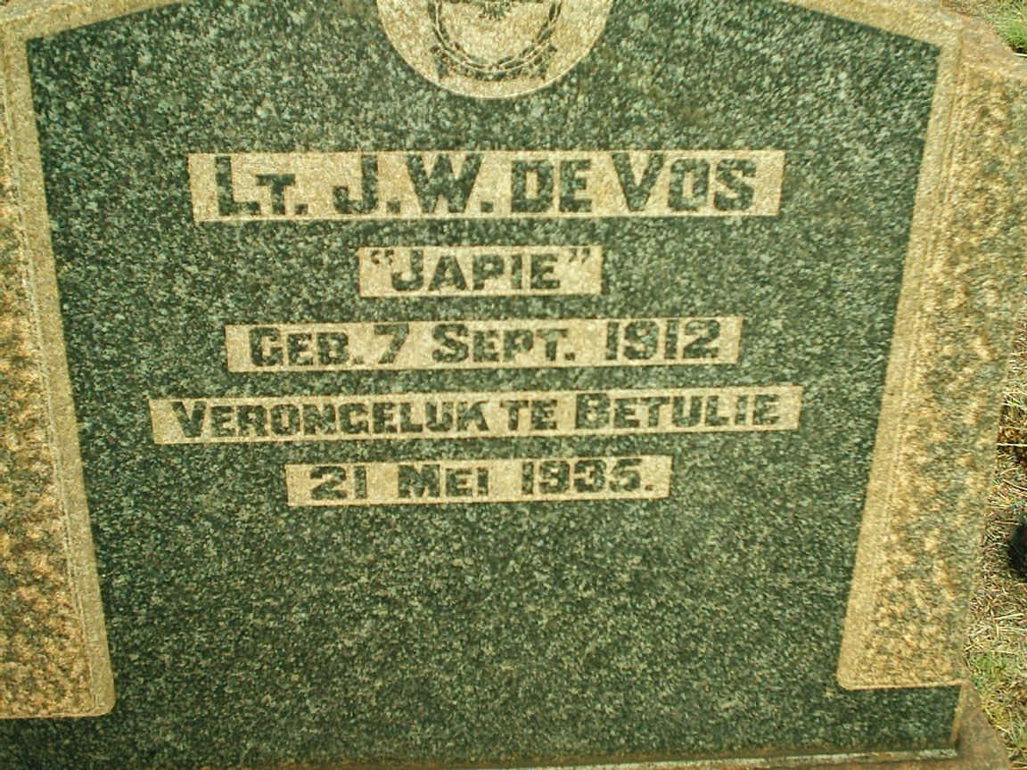 VOS J.W., de 1912-1935