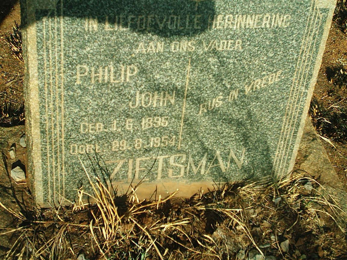 ZIETSMAN Philip John 1895-1954