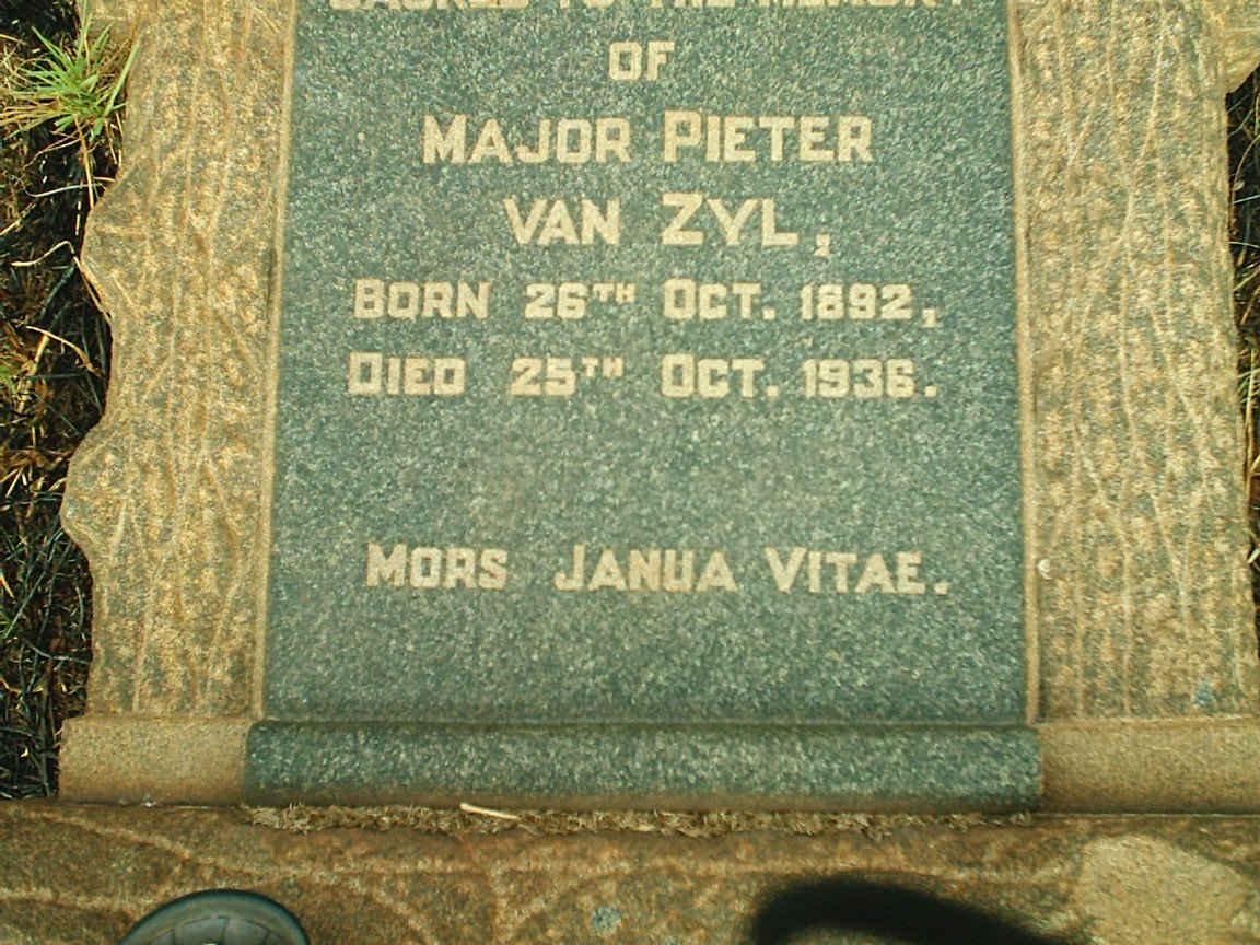 ZYL Pieter, van 1892-1936
